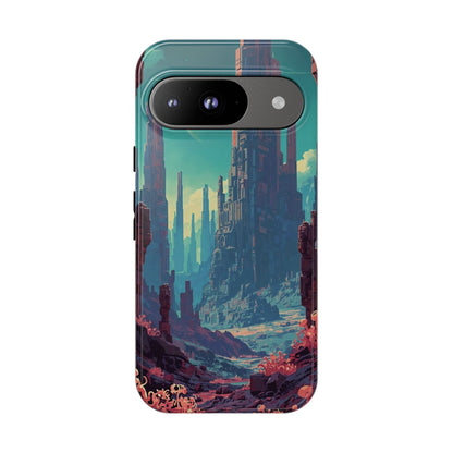 Alien Monolith Valley Sci-fi Phone Case - Pink Phone Case - Google Pixel 9 / Glossy