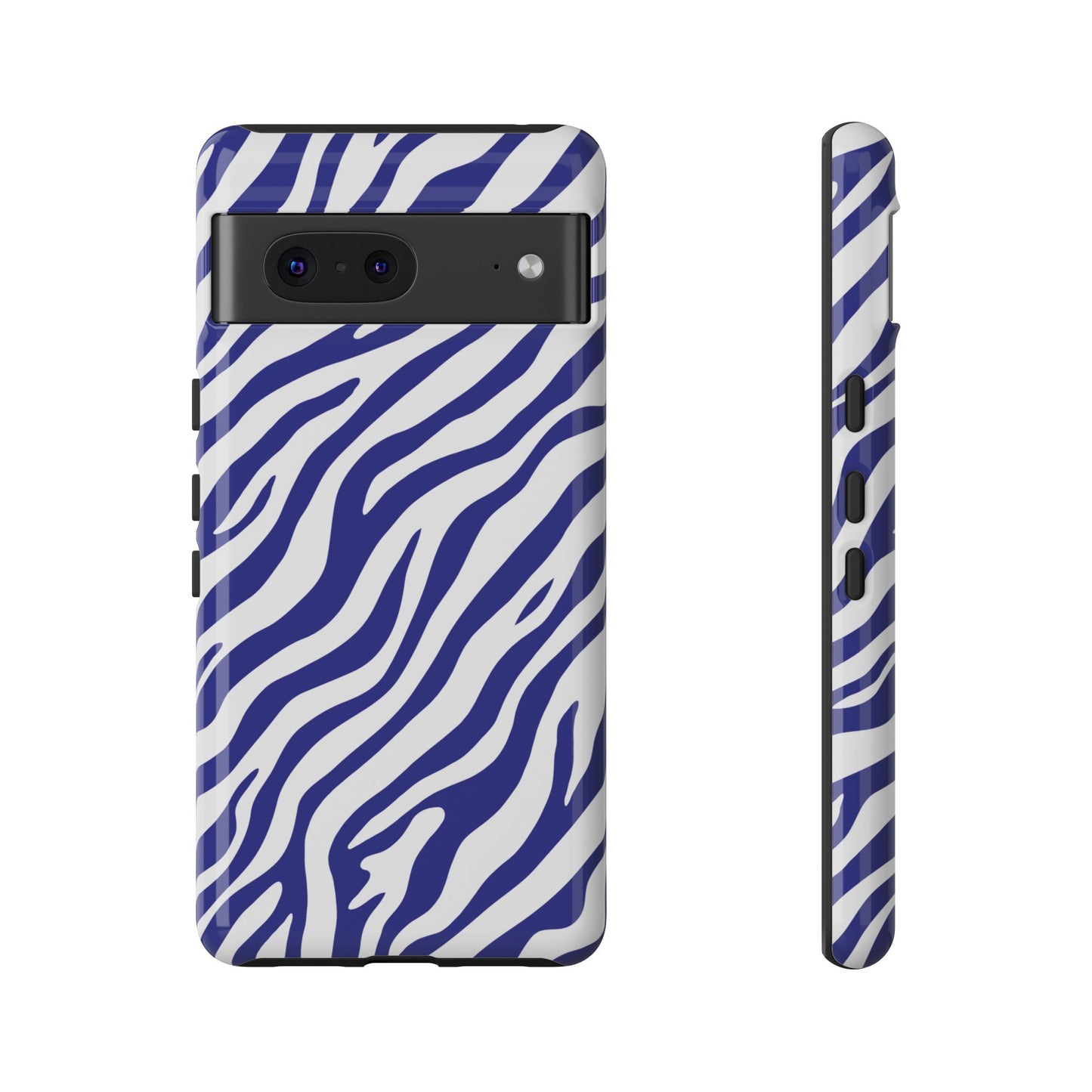 Stylish Electric Blue Zebra Print Phone Case