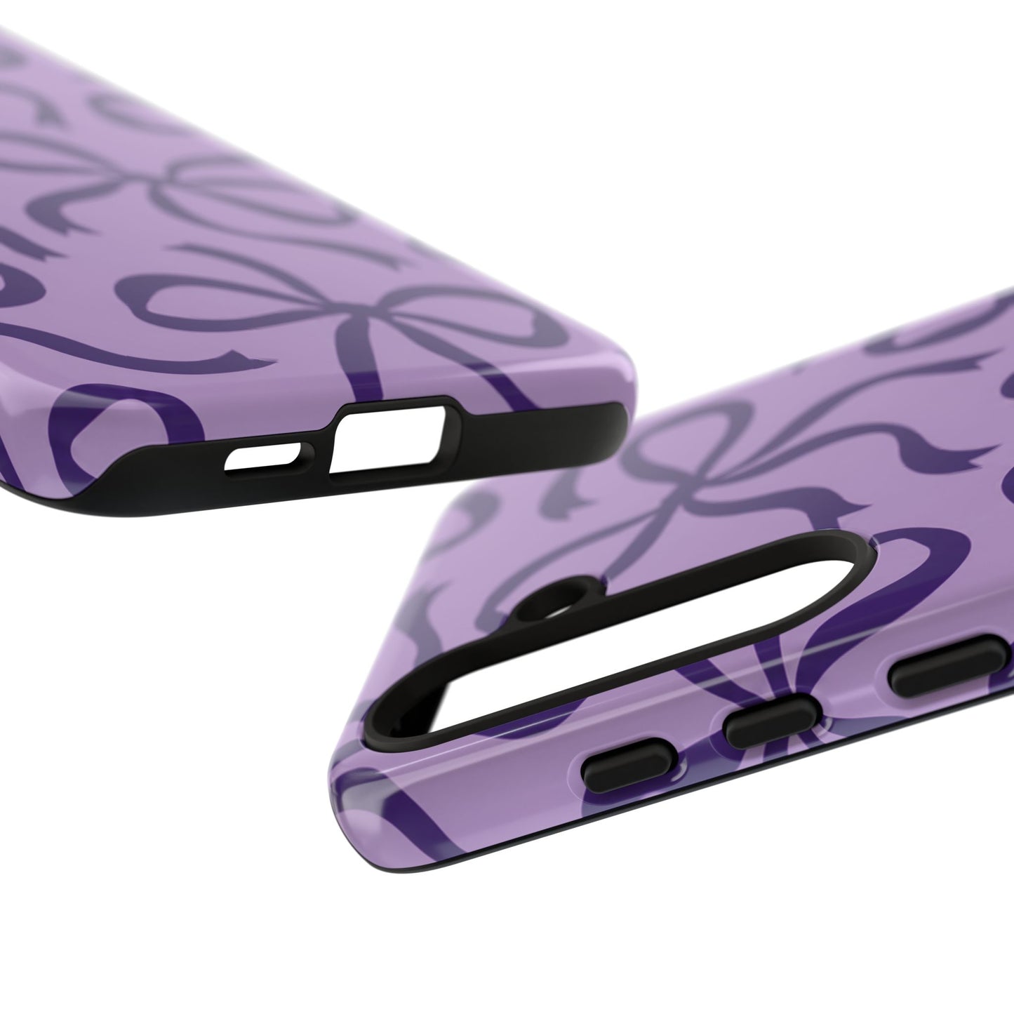 Bold Lilac and Deep Purple Bow Pattern Phone Case