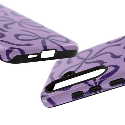 Bold Lilac and Deep Purple Bow Pattern Phone Case