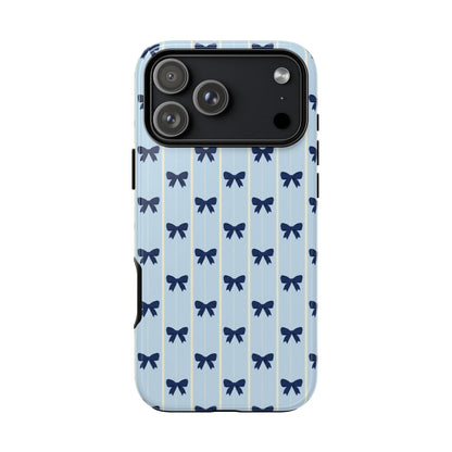Retro Navy Blue Bow Pattern Phone Case