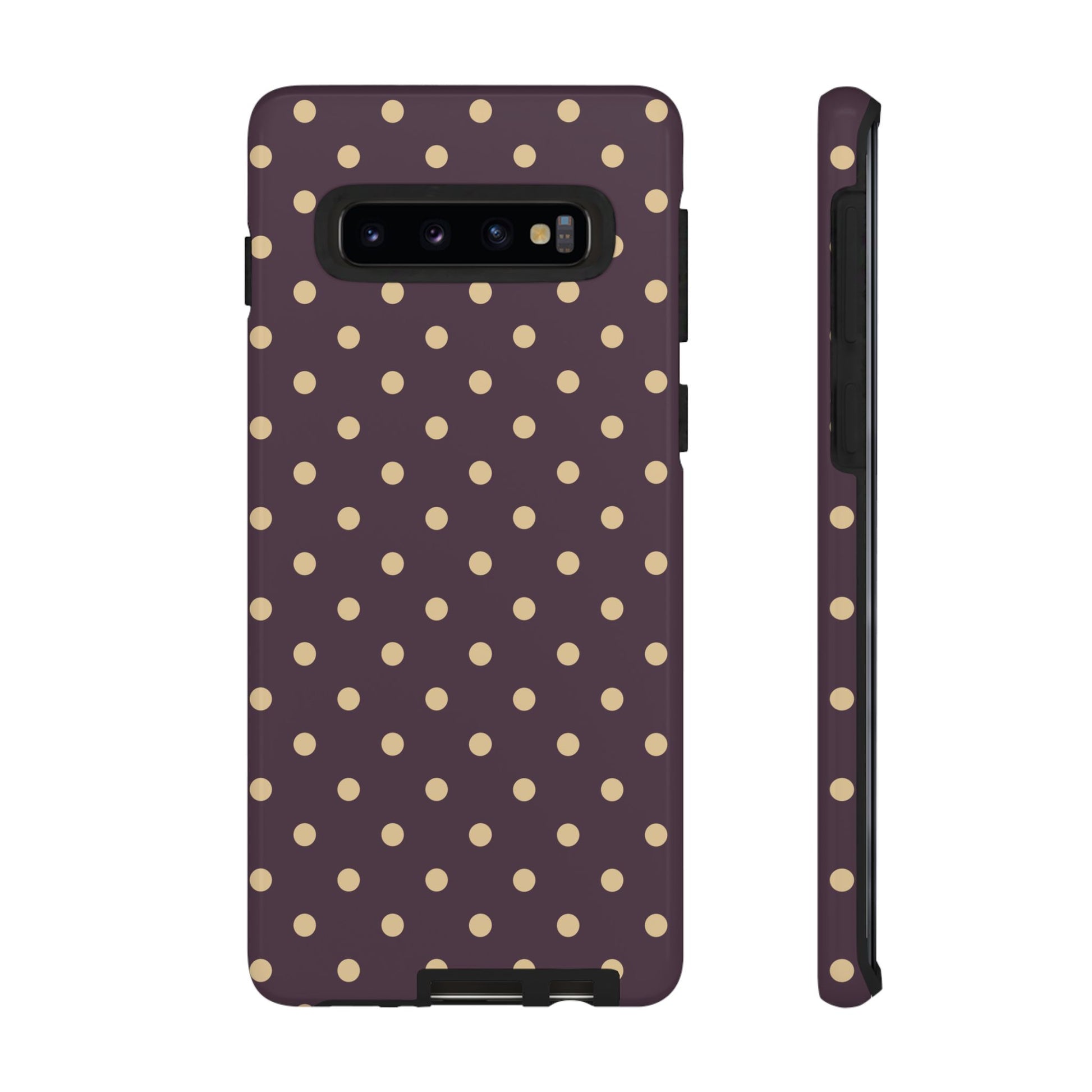 Purple with Yellow Dot Pattern Phone Case - Purple Phone Case
