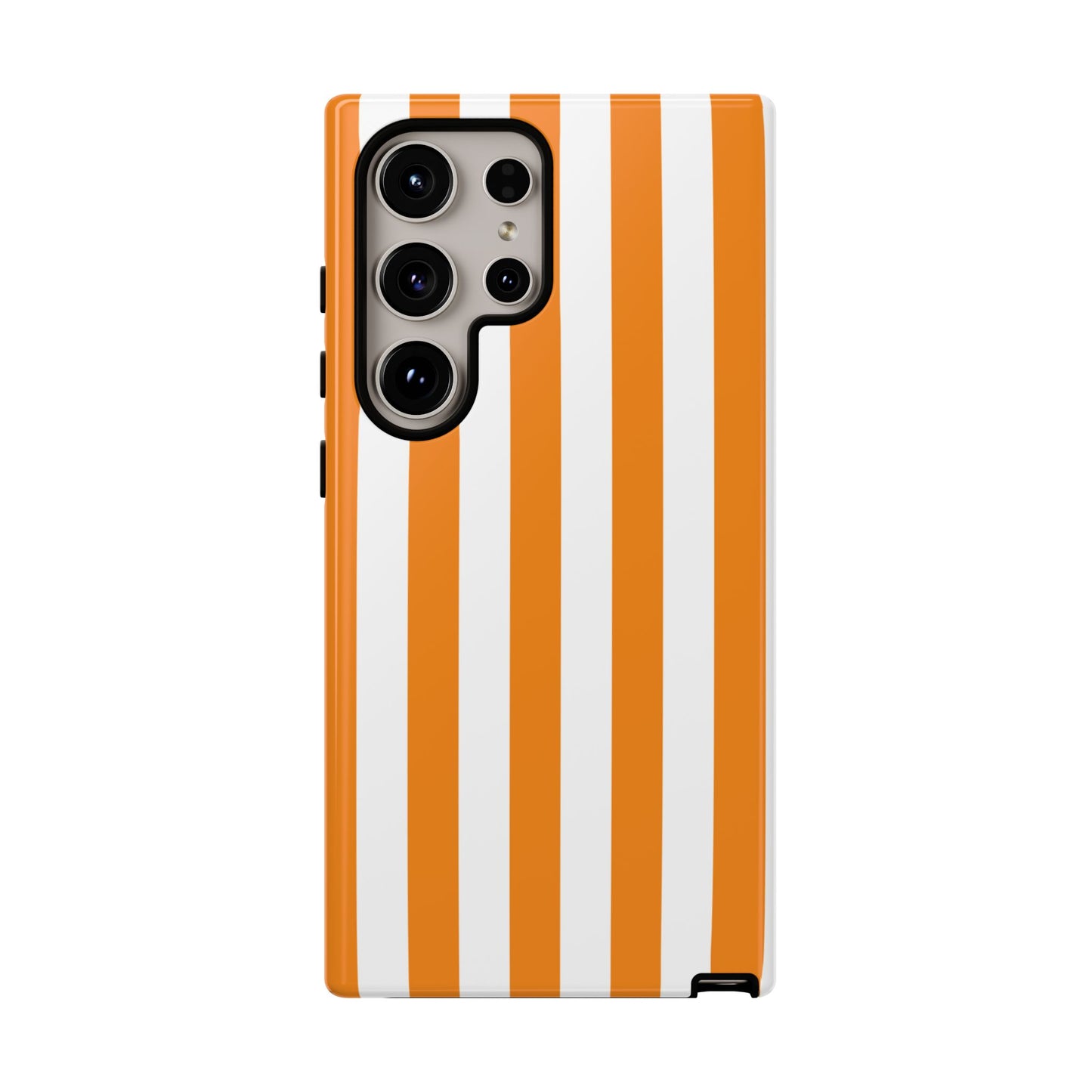 Samsung Galaxy S24 Ultra / Glossy Phone Case - Simple Yellow & White Stripe Pattern Phone Case