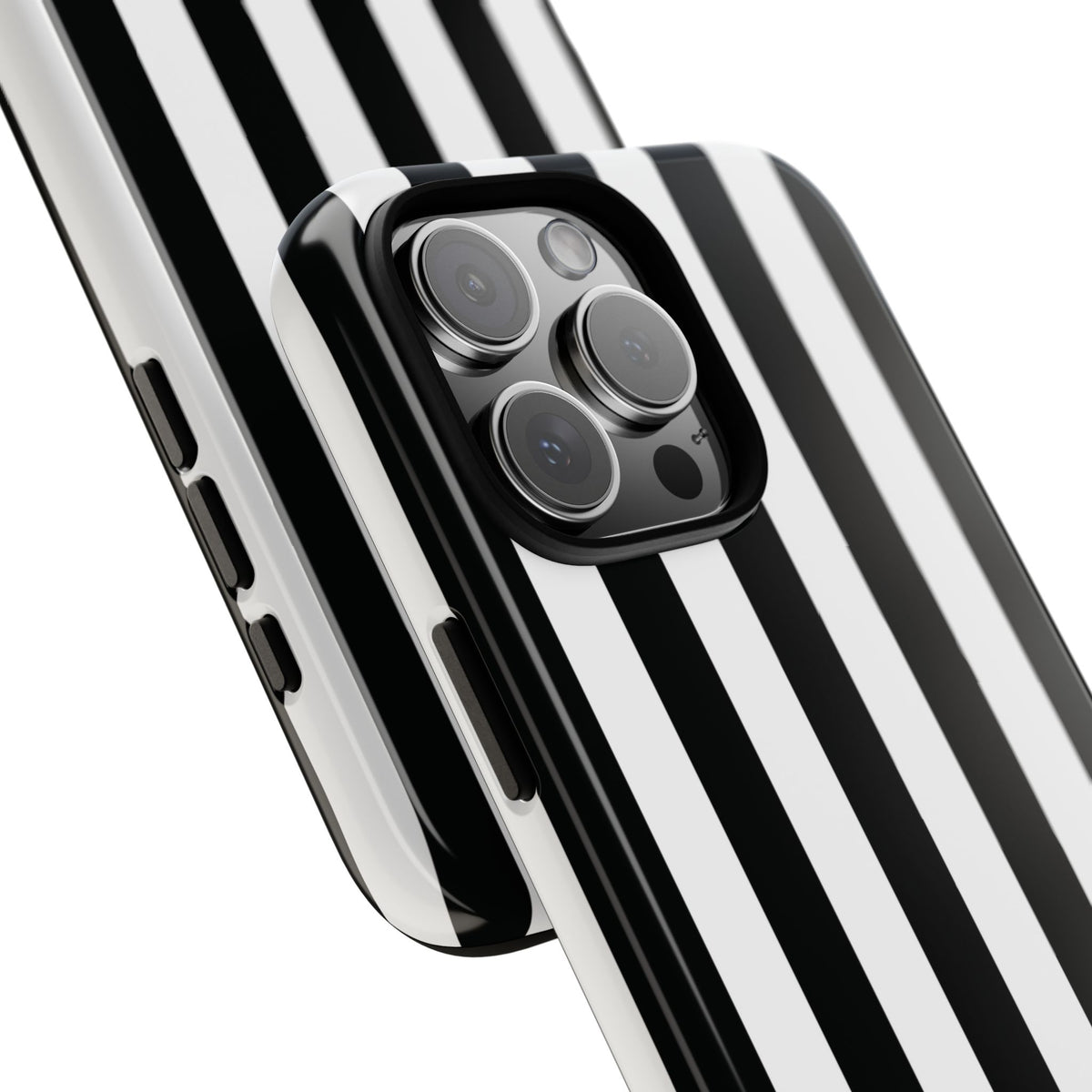 Simple Black & White Stripe Pattern Phone Case - White Phone Case