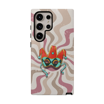 Venetian Jester Mask – Pink Retro Soft Revival Phone Case - Pink Phone Case - Samsung Galaxy S24 Ultra / Glossy
