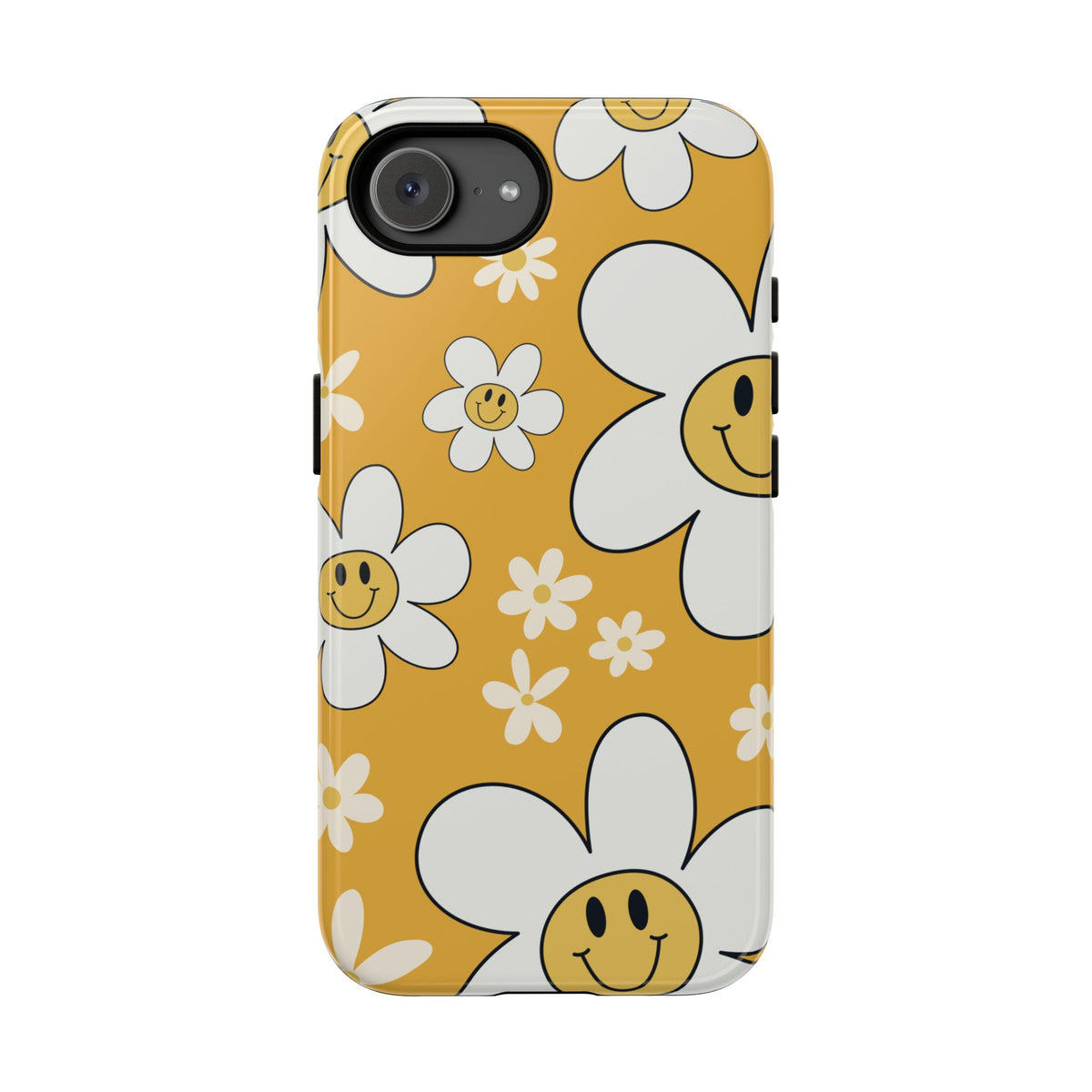 Fun Retro Daisy Pattern with Yellow Background Phone Case - Yellow Phone Case - iPhone 17e / Glossy