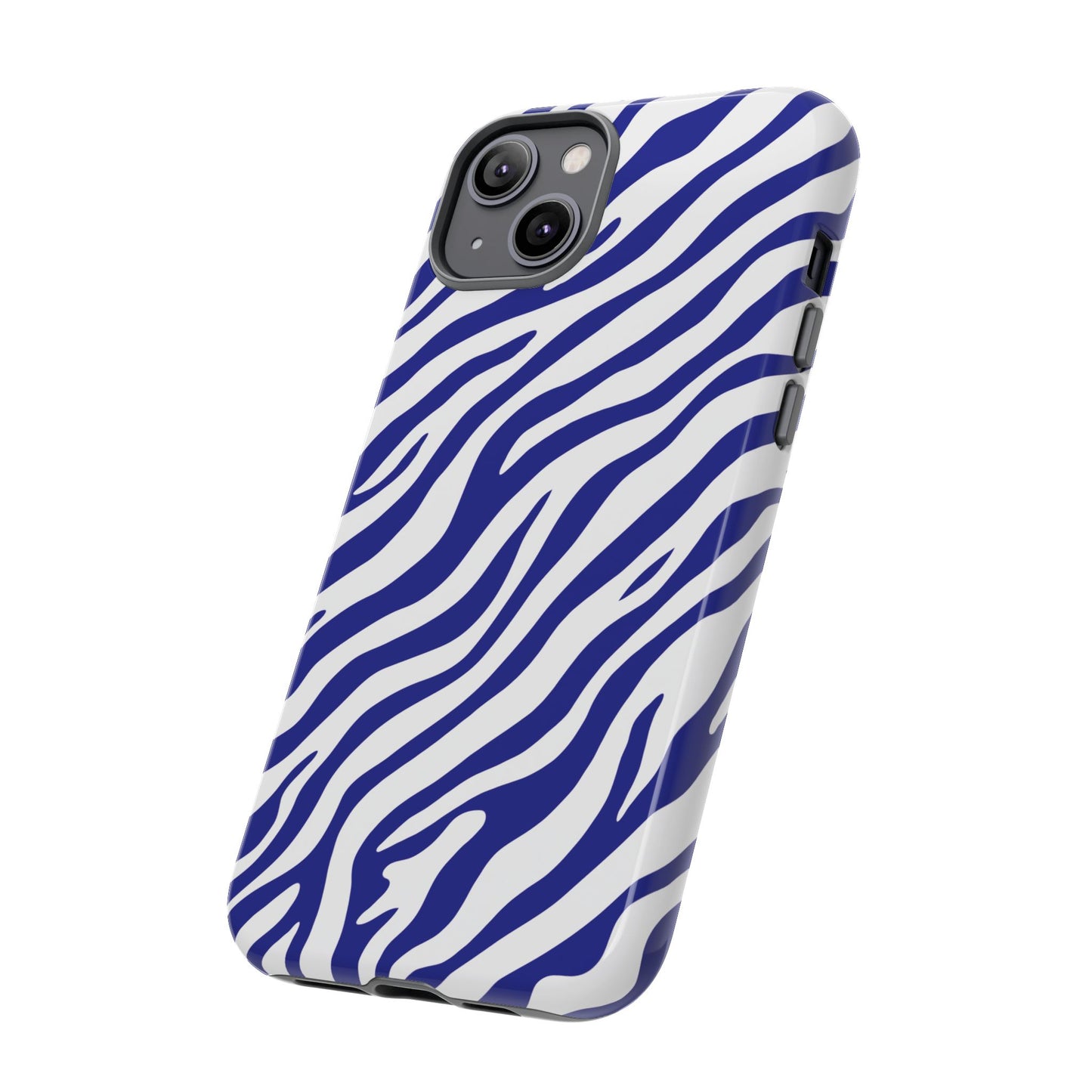 Stylish Electric Blue Zebra Print Phone Case