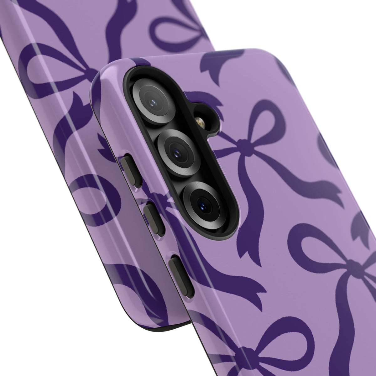Bold Lilac and Deep Purple Bow Pattern Phone Case - Purple Phone Case