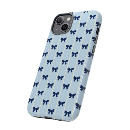 Retro Navy Blue Bow Pattern Phone Case