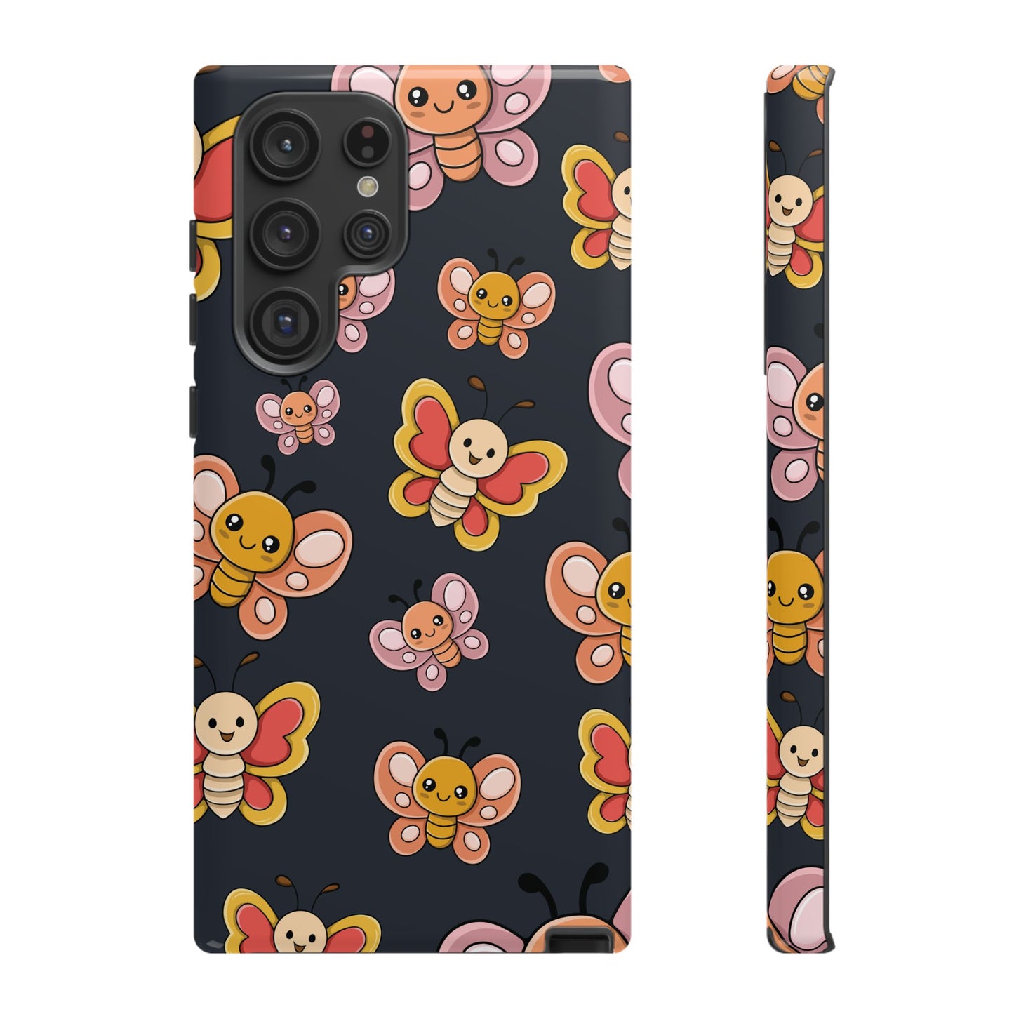 Grey Butterfly Sticker Design Phone Case - Grey Phone Case - Samsung Galaxy S22 Ultra / Glossy