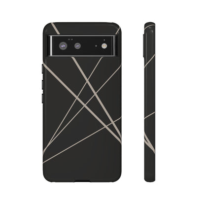 Google Pixel 6 / Glossy Phone Case - Abstract Black with Grey Lines Phone Case