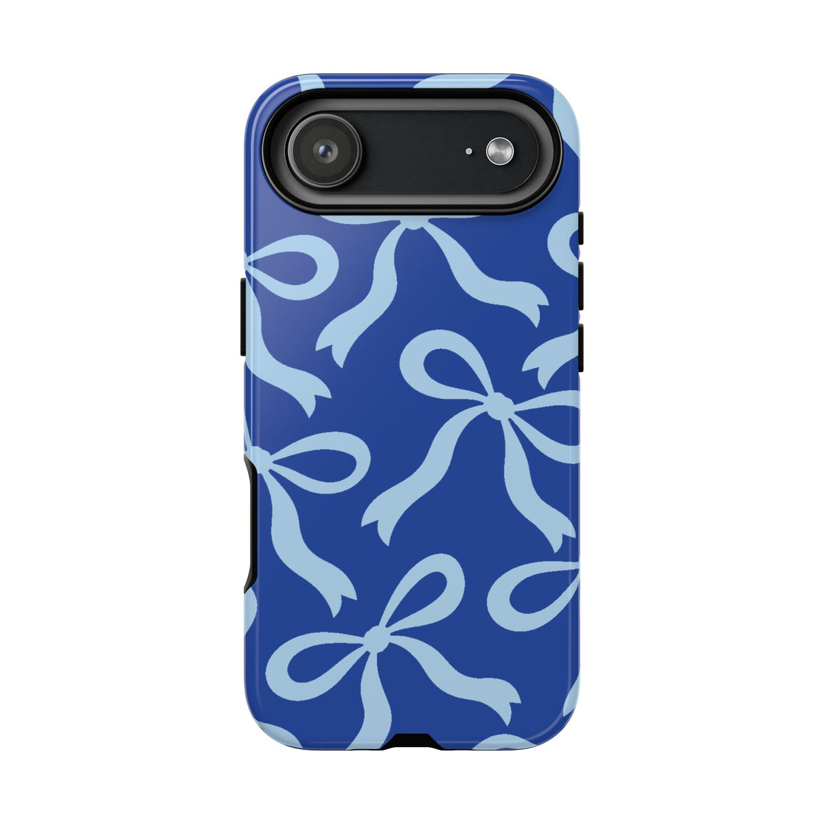 Bold Cobalt Blue and Powder Blue Bow Pattern Phone Case - Blue Phone Case - iPhone 17 Air / Glossy
