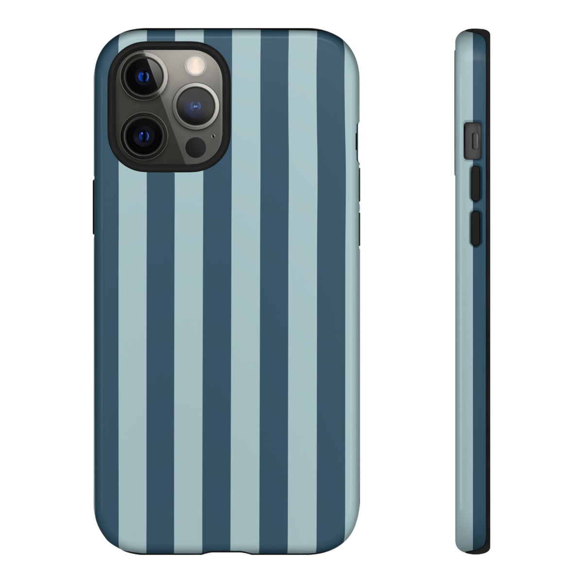 Blue Stripe Pattern Phone Case - Blue Phone Case - iPhone 12 Pro Max / Glossy