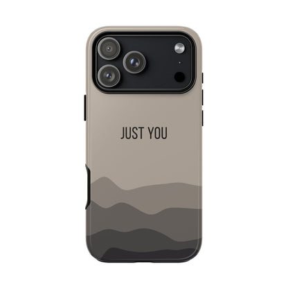 iPhone 17 Pro Max / Glossy Phone Case - Minimalist Beige Waves ’Just You’ Statement Phone Case