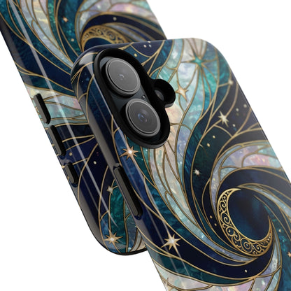 Elegant Navy & Teal Celestial Swirl Phone Case