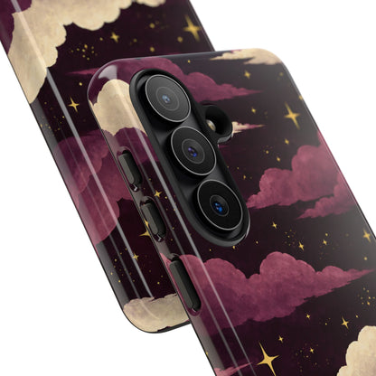 Illustrated Plum Clouds & Stars Phone Case