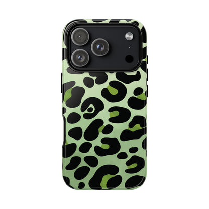 Chic Sage Leopard Print Phone Case