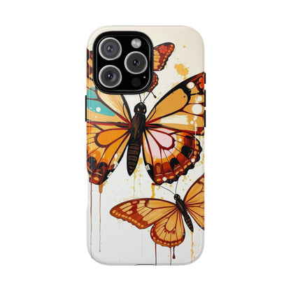 iPhone 16 Pro Max / Glossy Phone Case - Abstract Butterflies Design Phone Case
