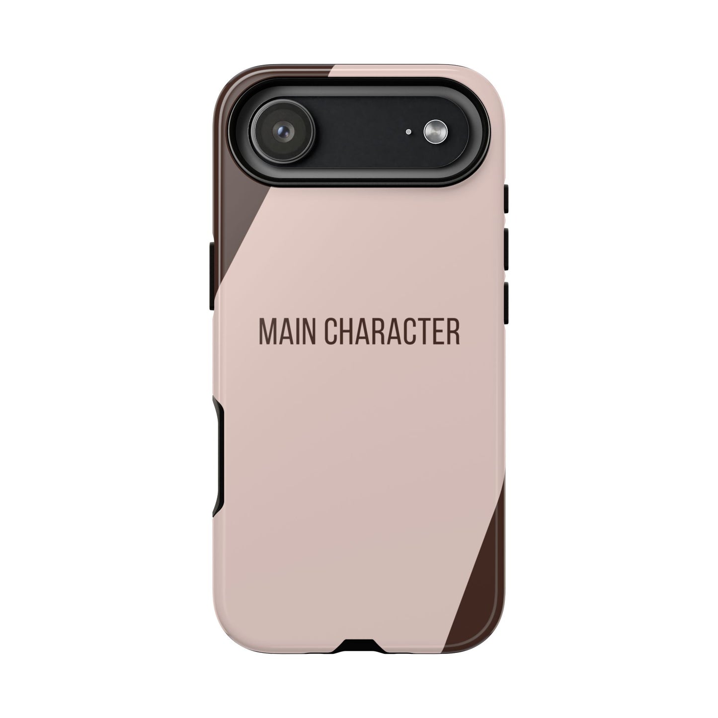 iPhone 17 Air / Glossy Phone Case - Sassy Statement Case ’Main Character’ in Pink & Brown
