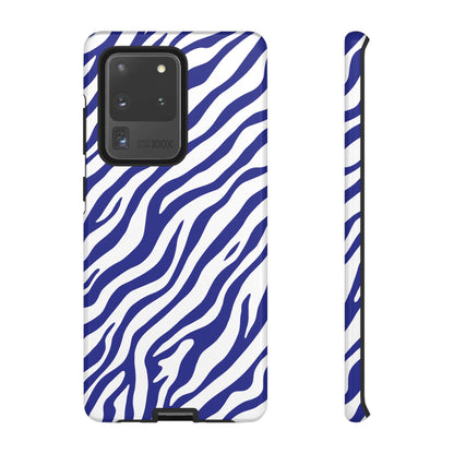Stylish Electric Blue Zebra Print Phone Case