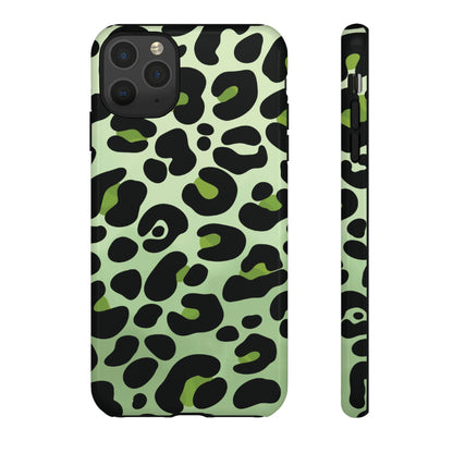 Chic Sage Leopard Print Phone Case