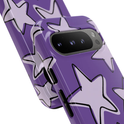 Violet Purple Doodle Star Phone Case