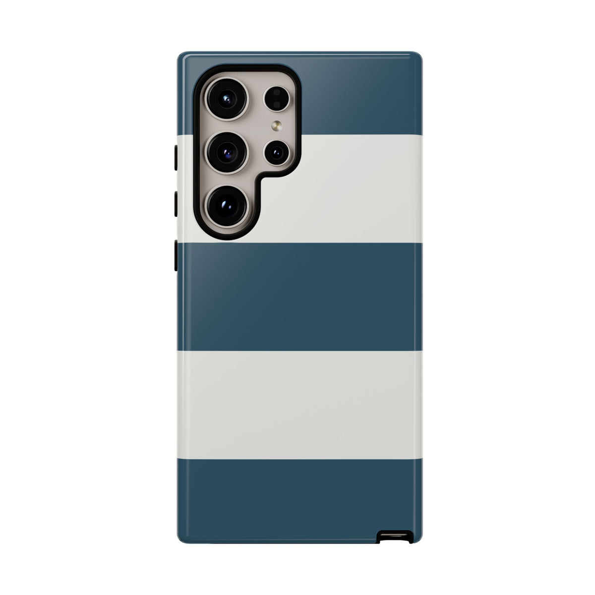 Blue & White Horizontal Stripe Pattern Phone Case - Blue Phone Case - Samsung Galaxy S24 Ultra / Glossy