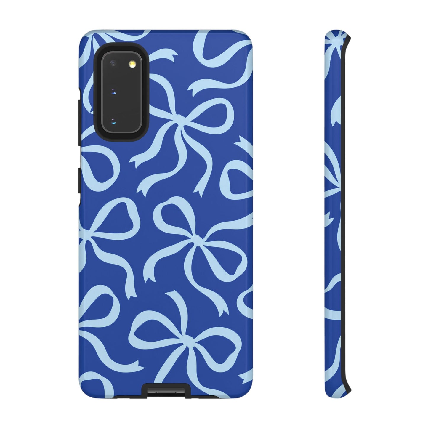 Bold Cobalt Blue and Powder Blue Bow Pattern Phone Case