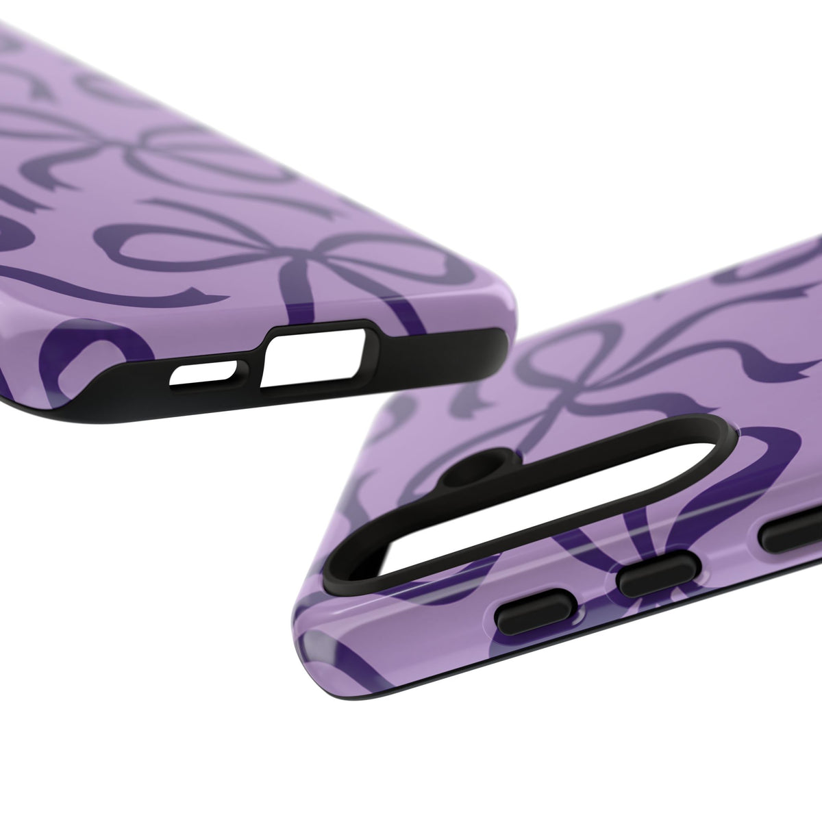 Bold Lilac and Deep Purple Bow Pattern Phone Case