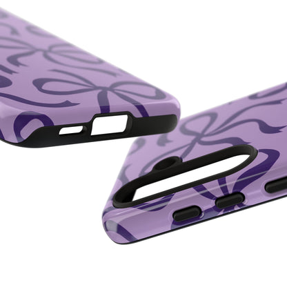 Bold Lilac and Deep Purple Bow Pattern Phone Case