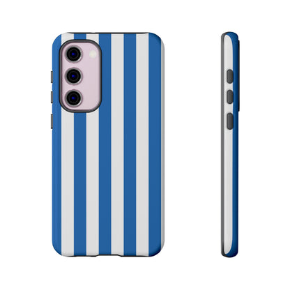 Samsung Galaxy S23 Plus / Glossy Phone Case - Simple Light Blue & White Stripe Pattern Phone Case