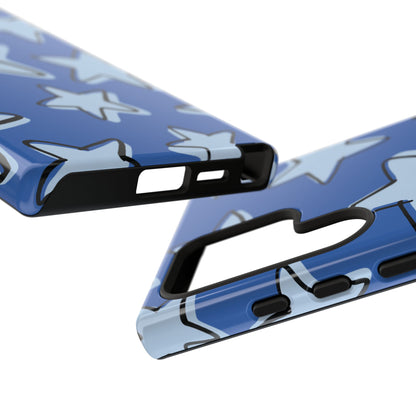 Cobalt Blue Doodle Star Phone Case