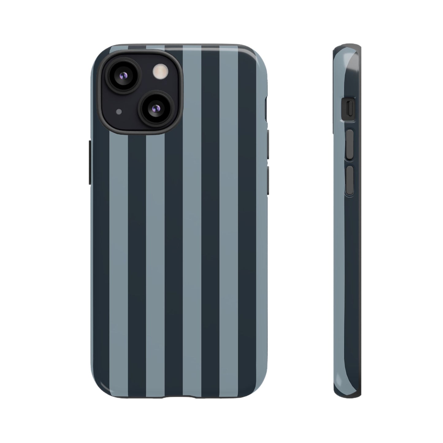 iPhone 13 Mini / Glossy Phone Case - ’Dark Blue Stripe Pattern’ Phone Case