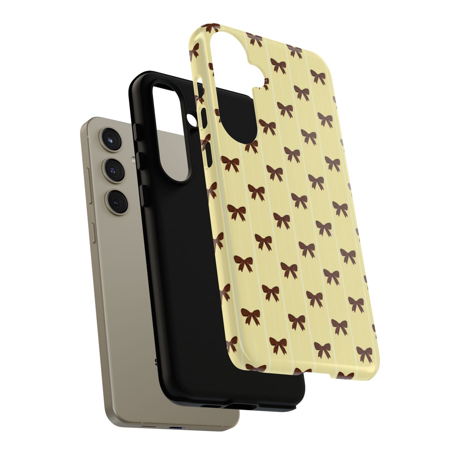 Retro Chocolate Brown Bow Pattern Phone Case