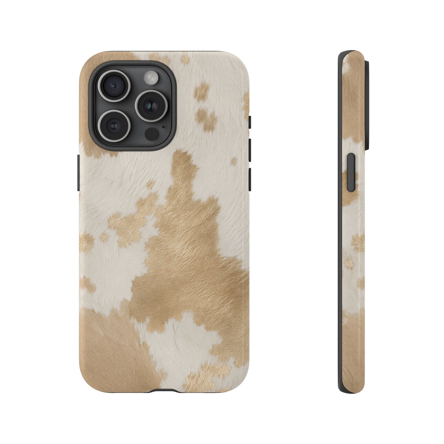 Elegant Champagne Cow Print Phone Case