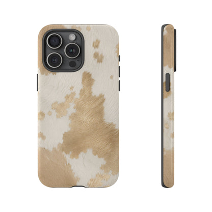 Elegant Champagne Cow Print Phone Case