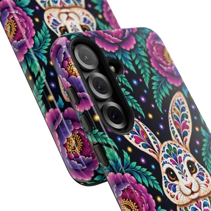 Cute Purple and Teal Calavera Bunny Phone Case - Multicolor Phone Case