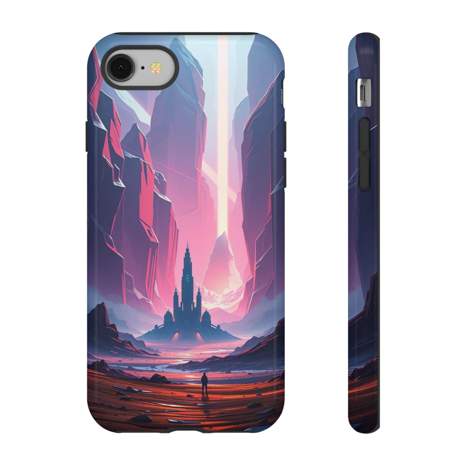 iPhone 8 / Glossy Phone Case - Alien Fortress Design Phone Case