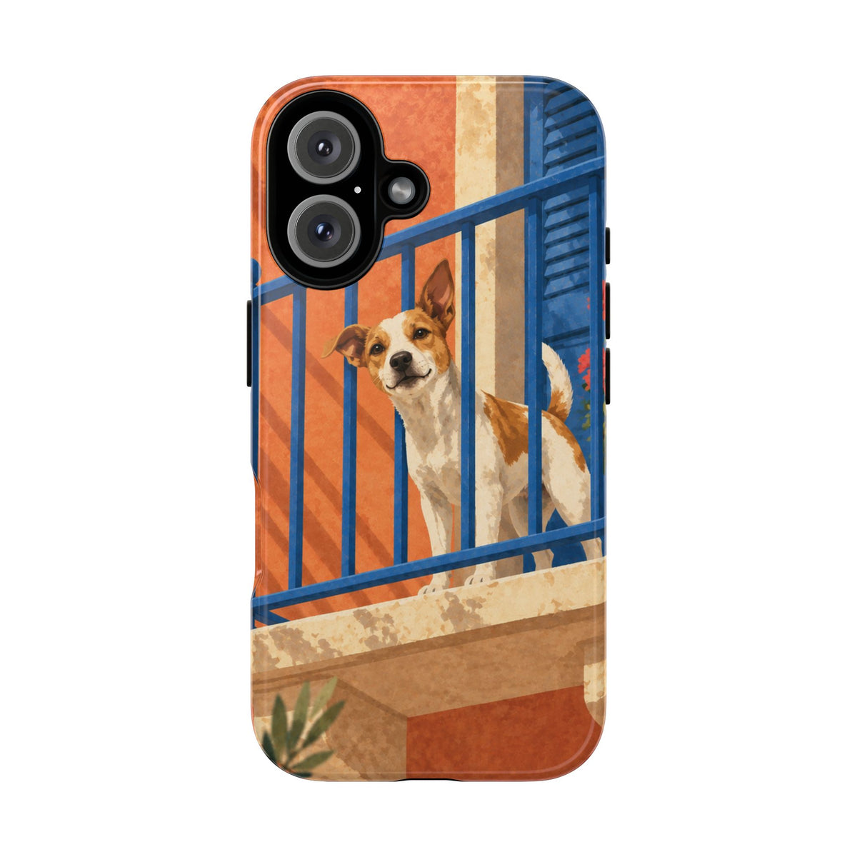 Jack Russell Terrier Balcony Busybody Phone Case - Multicolor Phone Case - iPhone 16 / Glossy
