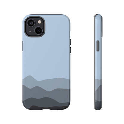 Blue Abstract Waves Protective Phone Case - Blue Phone Case - iPhone 14 Plus / Glossy