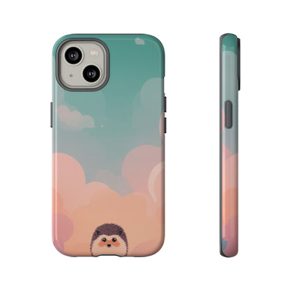 Cute Hedgehog & Cloud Design Phone Case - Multicolor Phone Case - iPhone 14 / Glossy