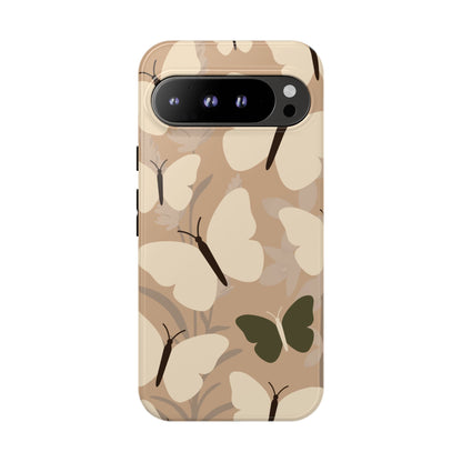 Google Pixel 9 Pro XL / Glossy Phone Case - Minimalist Beige Butterfly Pattern Phone Case