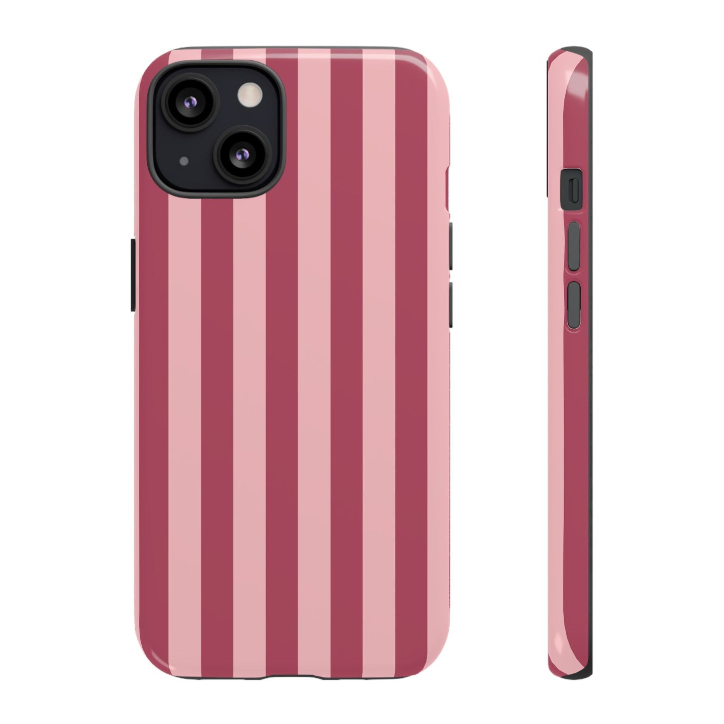 iPhone 13 / Glossy Phone Case - ’Pink Stripe Pattern’ Phone Case