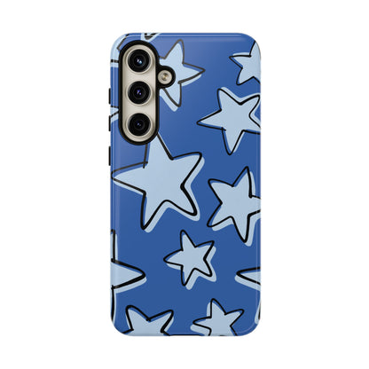 Cobalt Blue Doodle Star Phone Case
