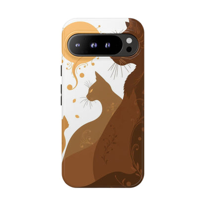 Google Pixel 9 Pro XL / Glossy Phone Case - Abstract Cat Pattern Design Phone Case