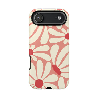 Cute Retro Pink Daisy Pattern Phone Case - Pink Phone Case - iPhone 17 Air / Glossy