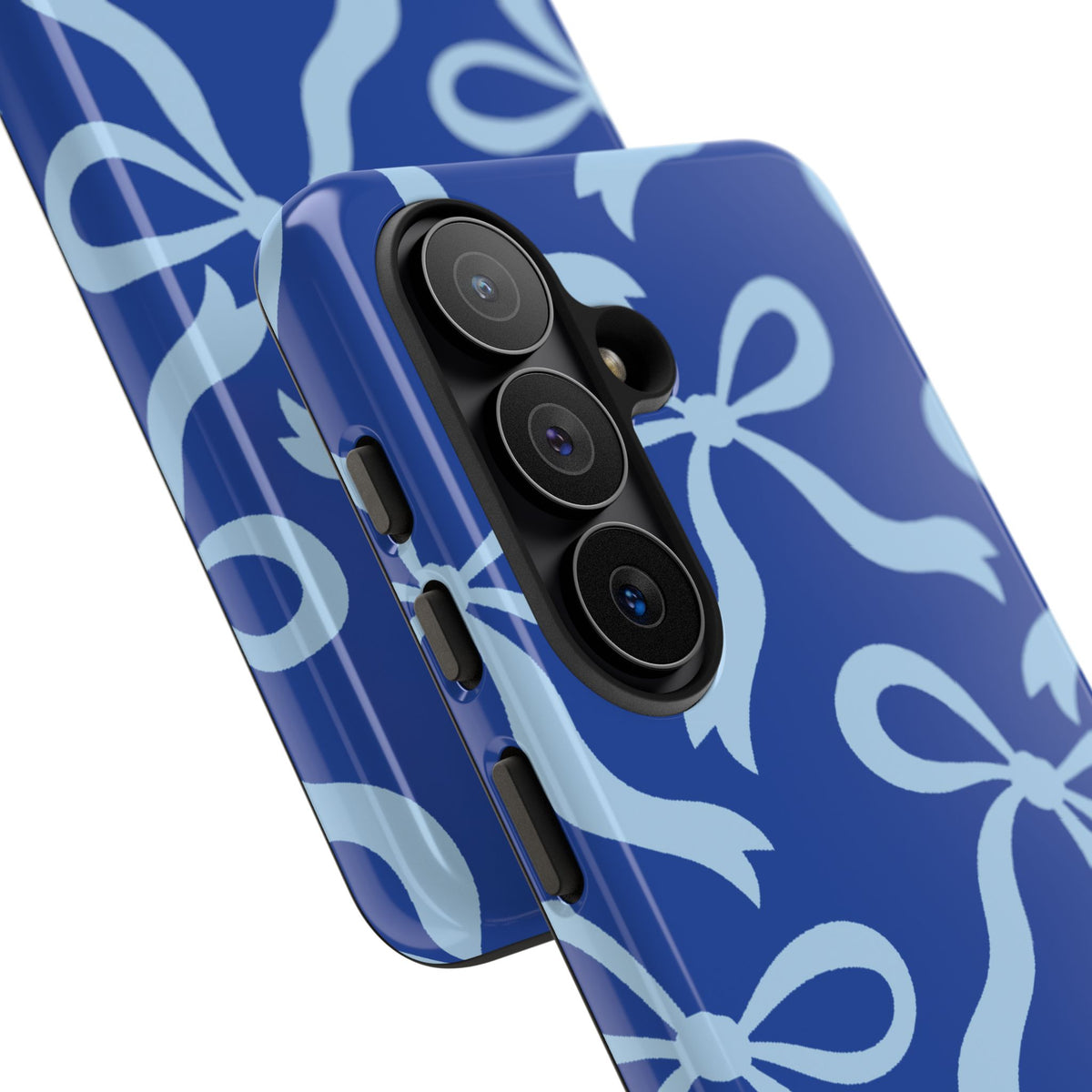 Bold Cobalt Blue and Powder Blue Bow Pattern Phone Case - Blue Phone Case