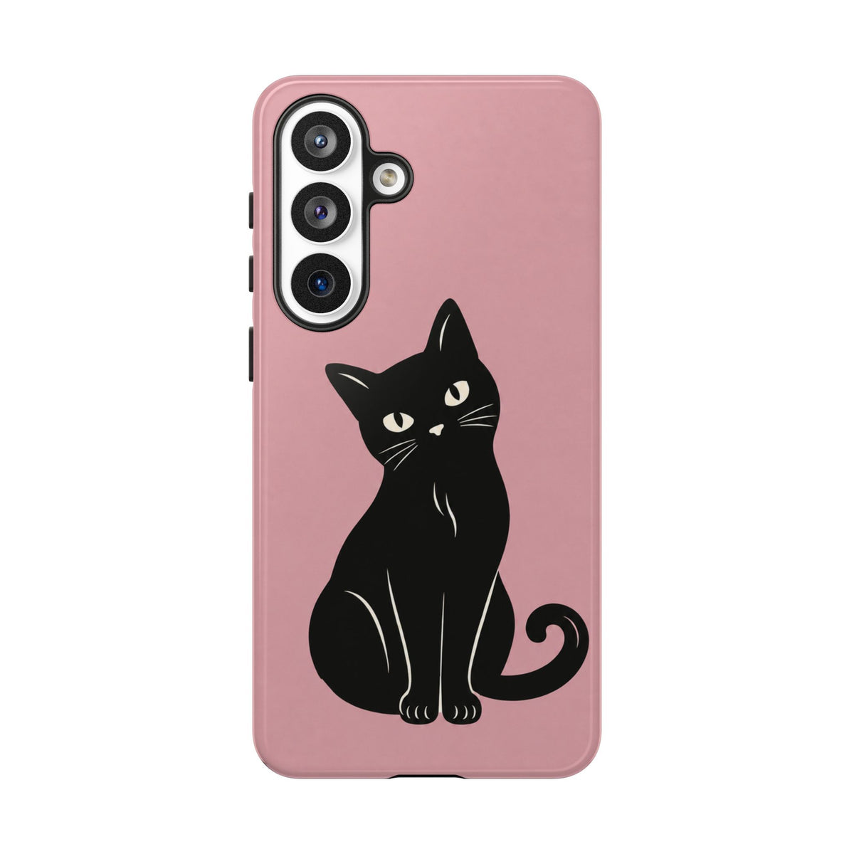Minimalist Blush Pink & Black Cat Phone Case