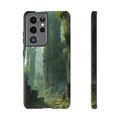 Samsung Galaxy S21 Ultra / Glossy Phone Case - Overgrown Future Ruins Sci-fi Phone Case