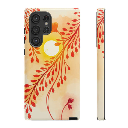 Samsung Galaxy S22 Ultra / Glossy Phone Case - Boho Chic Watercolour Sunset Design Phone Case